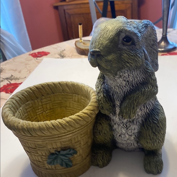 Green and Gray Rabbit Planter - Picture 1 of 7
